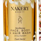 Nakery SkinRenew Fresh Nectar Face Body & Hair Wash 1 Liter Jumbo With Pump New