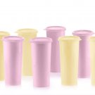Tupperware Tumblers Straight Side Cups with Seals 16oz Set of 8, Purple & Yellow Tupperware Tumblers Straight Side Cups with Seals 16oz Set of 8, Purple & Yellow