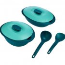 Tupperware 6-piece Heat, Serve and Store Set-Green- Tupperware 6-piece Heat, Serve and Store Set-Green-