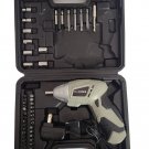 Caliber 4.8-V Cordless Screwdriver Drill W/ Toolbox-8 Sockets-32 Bits-Gray-NEW Caliber 4.8-V Cordless Screwdriver Drill W/ Toolbox-8 Sockets-32 Bits-Gray-NEW