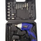 Caliber 4.8-V Cordless Screwdriver Drill W/ Toolbox-8 Sockets-32 Bits-Blue-NEW Caliber 4.8-V Cordless Screwdriver Drill W/ Toolbox-8 Sockets-32 Bits-Blue-NEW
