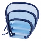 Samantha Brown To-Go 3-pack Clear Cosmetic Organizer Set, Blue Samantha Brown To-Go 3-pack Clear Cosmetic Organizer Set, Blue