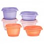 Tupperware 12-Piece Heritage Sheer Mini Bowl Set: Multi Pink, Purple, Coral