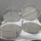 CELLA  4-Piece Clear Turntable Set with Removable Liners - Gray Linen BRAND NEW