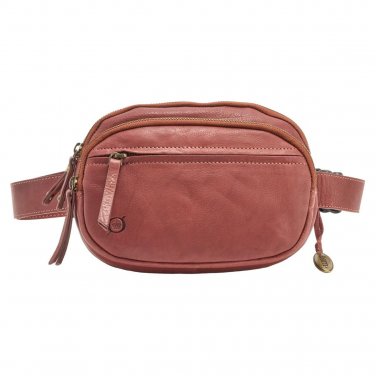 Born Dariel Multi-Compartment Leather Belt Bag, in Saddle, Wine or Mineral Blue