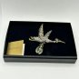 Heidi Daus A Very Special Delivery Beaded Crystal Stork Pin/Brooch Green Stone