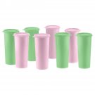 Tupperware Tumblers Straight Side Cups with Seals 16oz Set of 8, Pink & Green Tupperware Tumblers Straight Side Cups with Seals 16oz Set of 8, Pink & Green