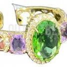 Heidi Daus Alta Moda Crystal Cuff Bracelet-Green-Choose SIze-
