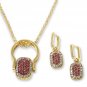 Heidi Daus You're Gonna Flip Crystal Convertible Jewelry Set Red