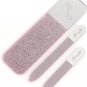 Spa-Rific Rose Shimmer Laser Etched Glass 3 Piece File MANI-PEDI SET - NEW
