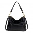 Patricia Nash Lilia Leather Hobo Crossbody with Braided Handle-Black-NWT