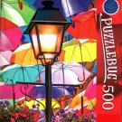 Lamp Lit with Umbrellas - 500 Pieces Deluxe Jigsaw Puzzle