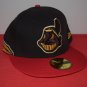 MLB New Era Cleveland Indians Chief Wahoo RARE STYLE Feather Fitted 59Fifty
