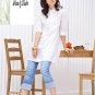 3/4 Sleeve Cotton White Top