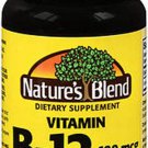 Nature's Blend Vitamin B12 100 mcg Tablets - 100 ct, Pack of 2 Nature's Blend Vitamin B12 100 mcg Tablets - 100 ct, Pack of 2