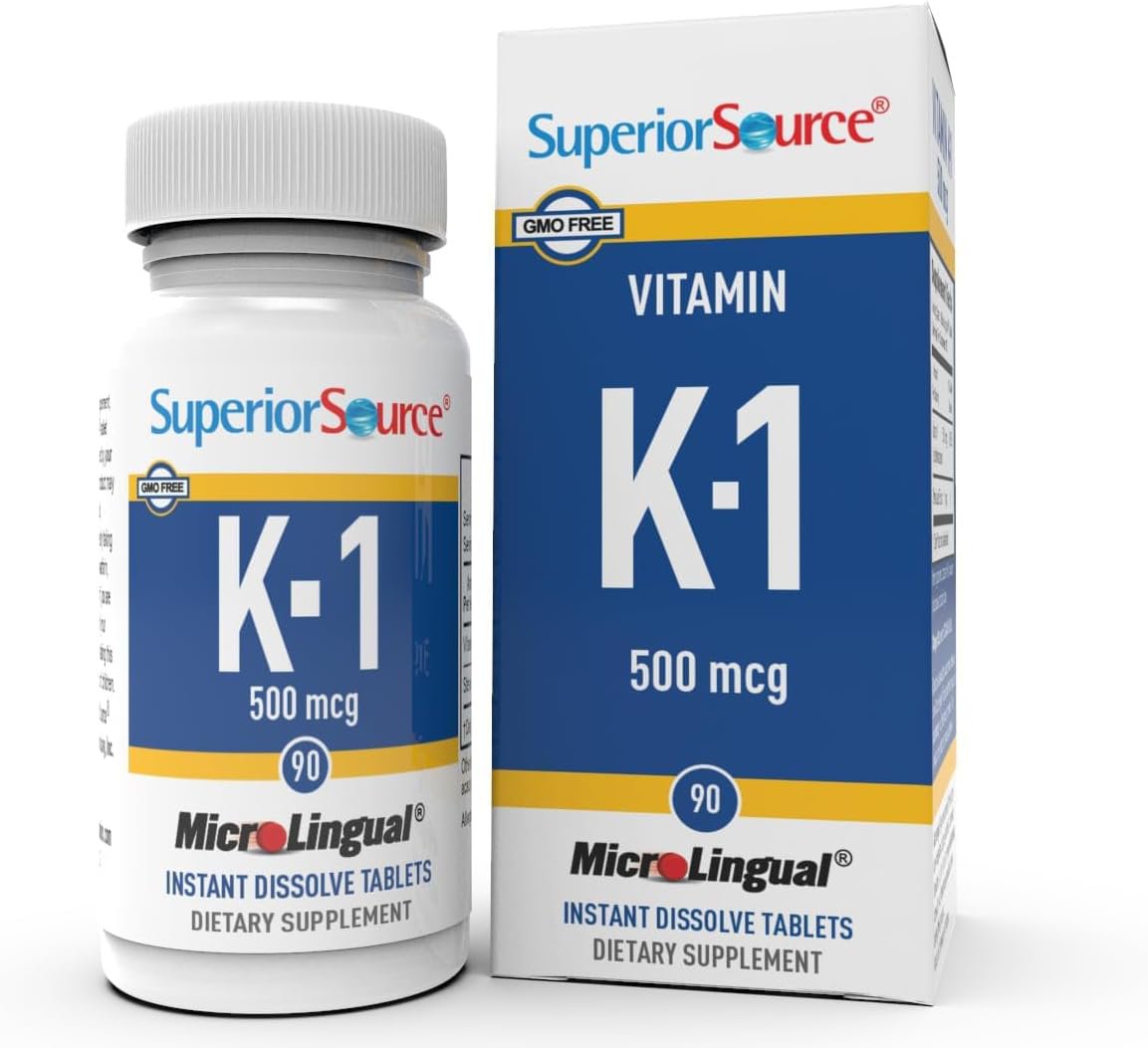 Superior Source Vitamin K1 500 mcg - Bone Strength & Health Support Supplement