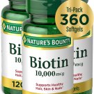 Nature's Bounty Biotin Hair Skin and Nails Vitamins, Supports Healthy Hair, 120 Count (Pack of 3)