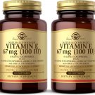 Solgar Vitamin E 67 mg (100 IU) - 100 Softgels, Pack of 2 - Antioxidant Support