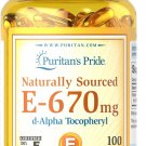 Puritan's Pride Vitamin E- 670 mg 100% Natural-100 Softgels Puritan's Pride Vitamin E- 670 mg 100% Natural-100 Softgels
