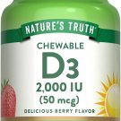 Nature's Truth Chewable Vitamin D3 2,000 IU | 100 Tablets| Berry Flavor | Vegetarian
