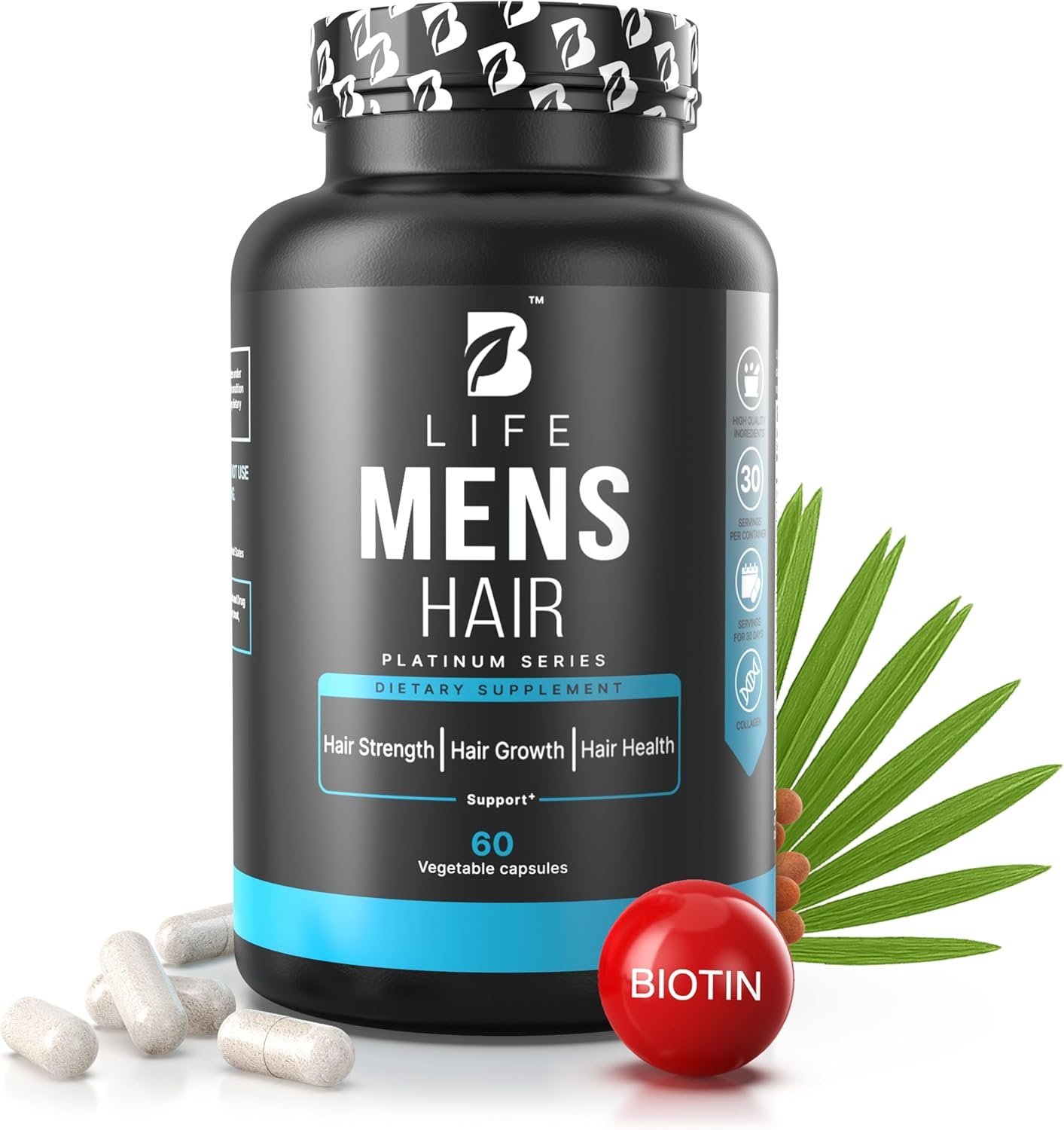 Men’s Hair Growth Supplement – Biotin & Collagen Hair Vitamins for Men