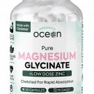 Organics Ocean Pure Magnesium Glycinate with Zinc - Maximum Strength Chelated Magnesium Supplement