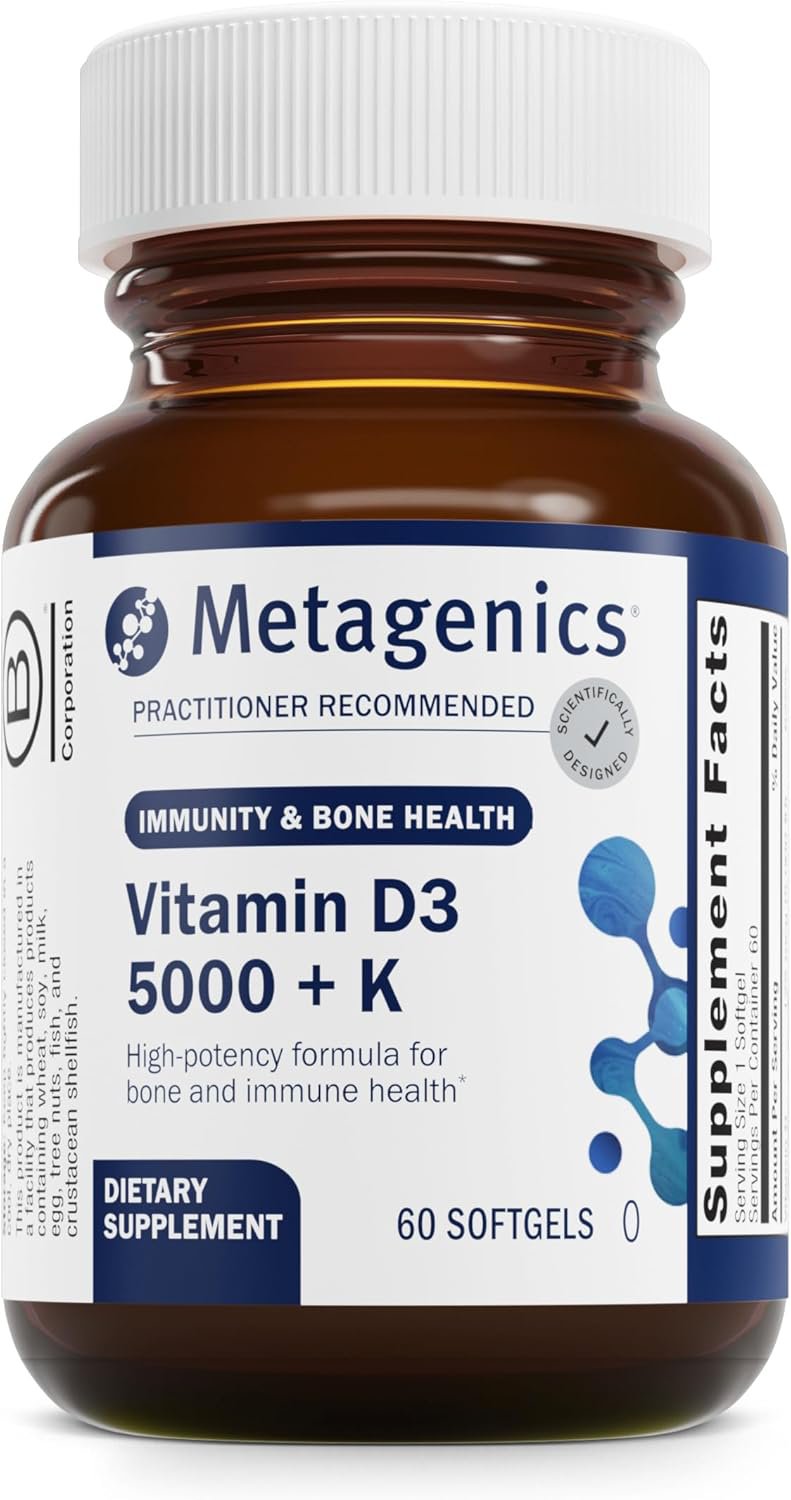 Metagenics Vitamin D3 + K - for Artery Health, Immune Support, Bone & Heart Health