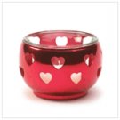 # 36623 Red Silver Hearts Votive Holder