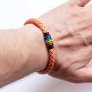 Rainbow Vegan PU Leather Bracelet Men Women Pride Magnetic Clasp Sydney Handmade