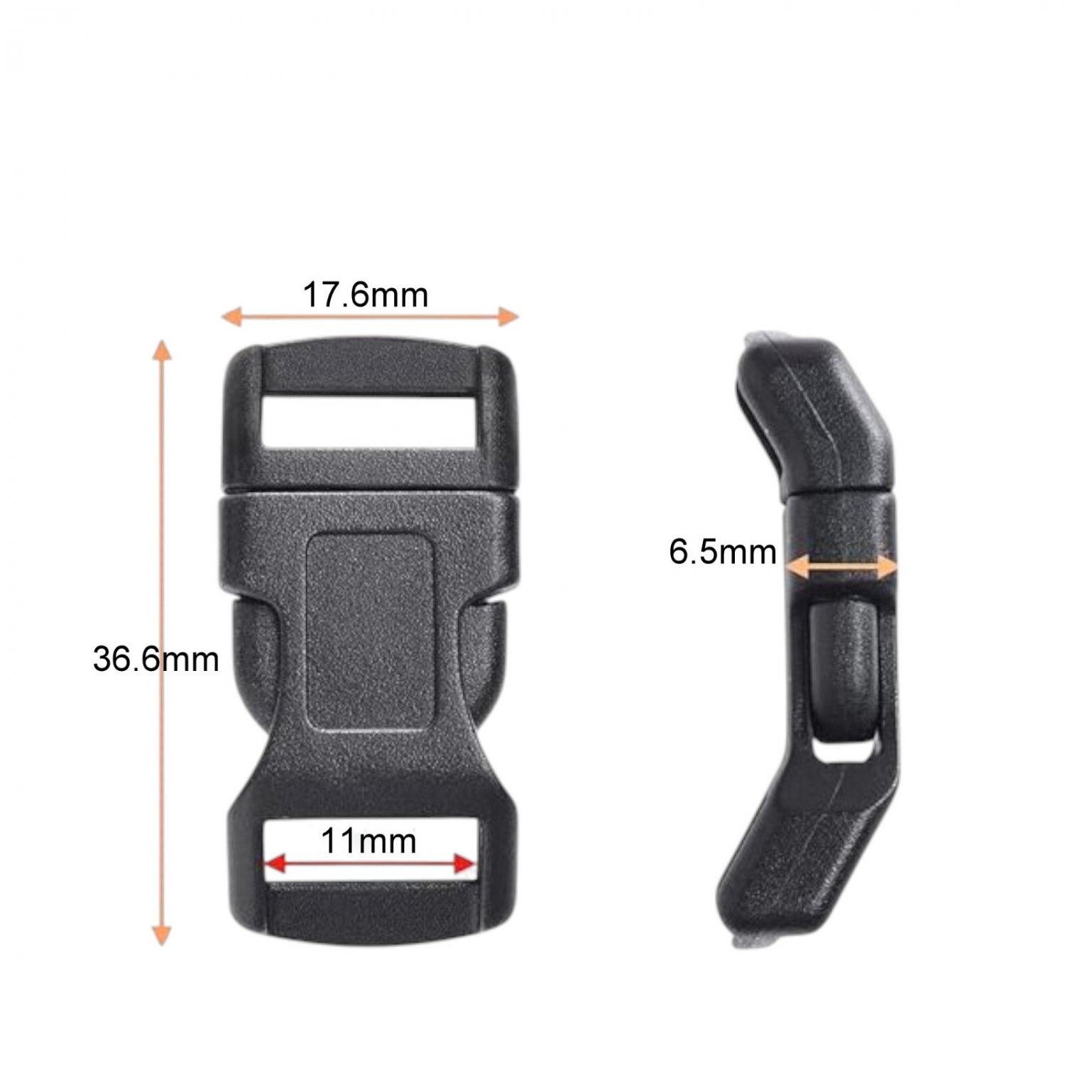 1/2" (11mm) Quick Side Snap Release Buckles Curved Paracord Bracelets Clasp