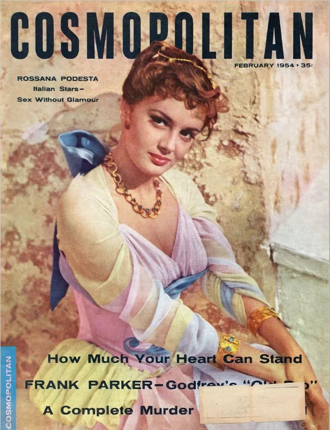 Rossana Podest&Atilde;&nbsp; &acirc;�� Cosmopolitan Magazine &acirc;�� February 1954 | Vintage Film Star