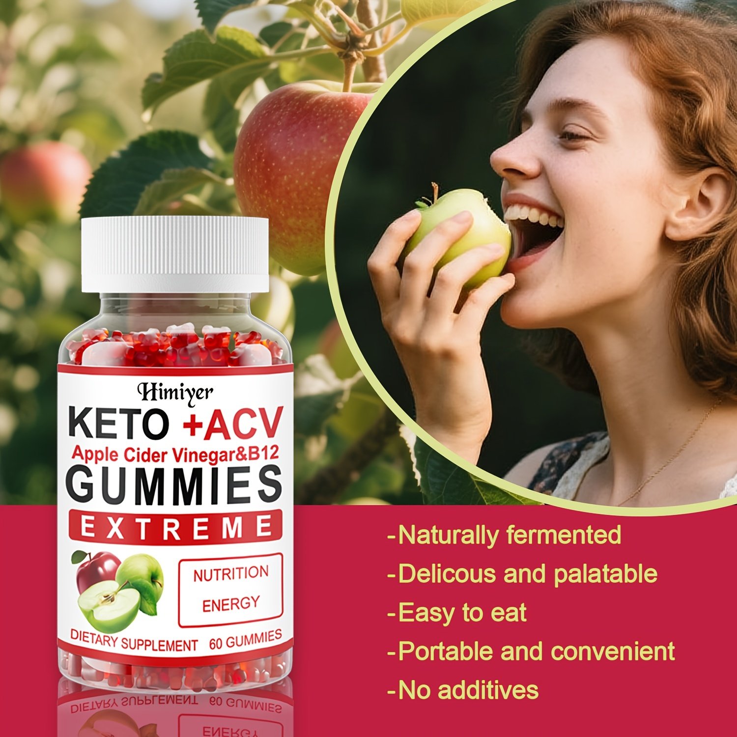 [Keto ACV Gummies, Apple Cider Vinegar]Vegan Keto ACV  + Pomegranate Beet Juice Powder B12