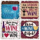 Wine Tasting Tumbled Tile Coaster Set of 4, Wine Decor, Wine Lovers