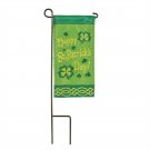 St Patricks Day Mini Garden Flag w/Stake, Luck of the Irish, Patio Flag