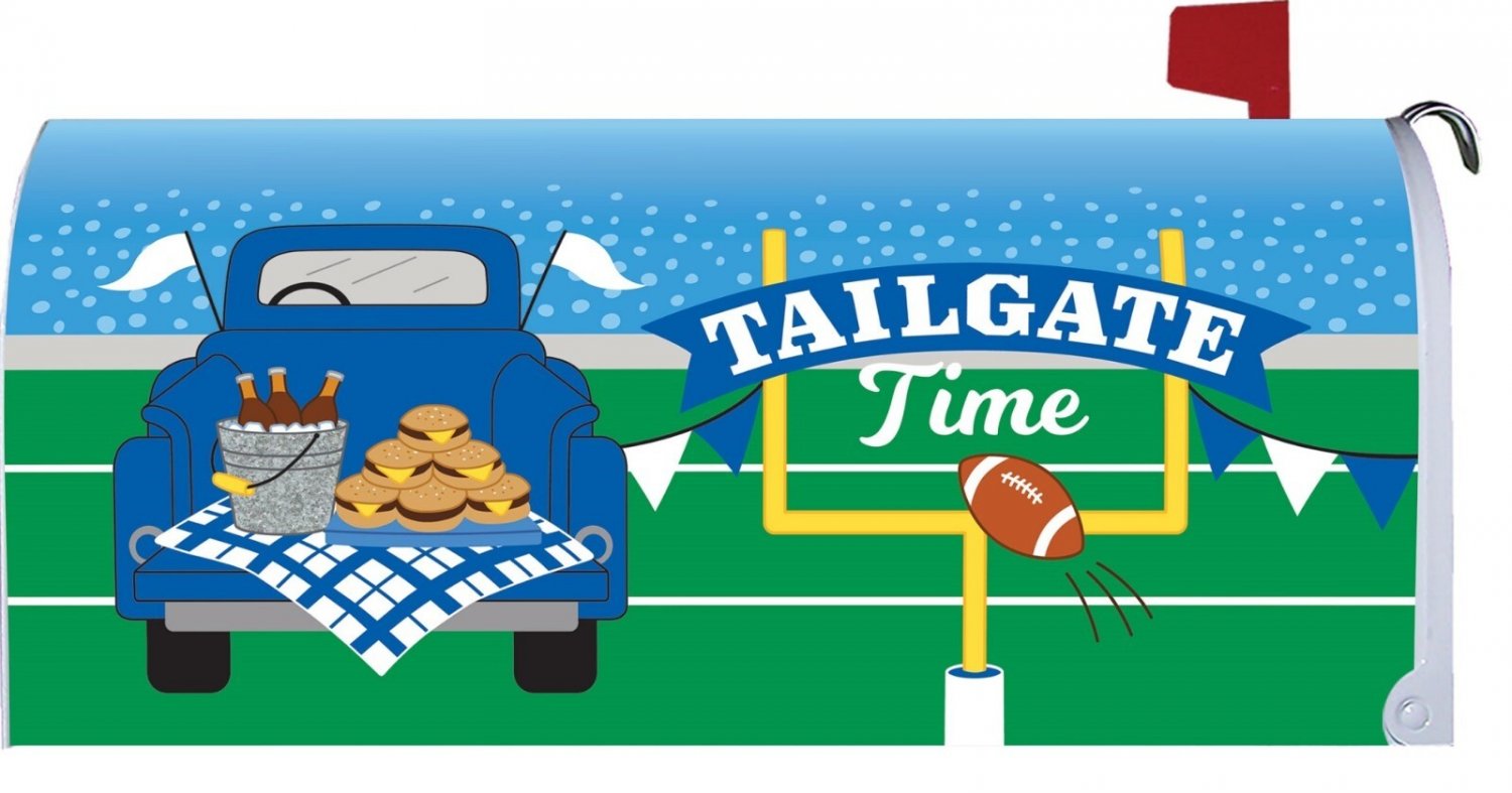Tailgate Time Mailbox Cover, Outdoor Decor, Football, Tailgating Party
