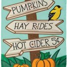 Autumn Hay Rides and Cider Garden/Yard Flag, 12.5" x 18", Thanksgiving, Pumpkins