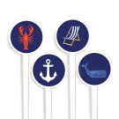 Beach Swizzle Stick/Drink Stirrer Set of 4, Nautical, Coastal, Maritime, Sealife