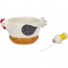 Hen House Dip Bowl & Cheese Spreader Gift Set, Easter Serving Bowl