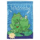 Lily Pad Frog Family Garden/Yard Flag, 12.5" x 18", Spring Outdoor Decor