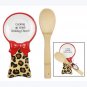 Christmas Holiday Leopard Ceramic Spoon Rest, Cooking Up Holiday Cheer