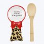 Christmas Holiday Leopard Ceramic Spoon Rest, Cooking Up Holiday Cheer