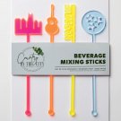 Nashville Acrylic Swizzle Stick/Drink Stirrer Set of 4