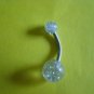 SURGICAL STEEL CLEAR GLITTER BELLY RING