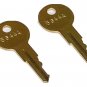 2 - B644A Replacement Brass Keys for Audio PA Rack Mount Rear Door