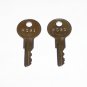 2 - Type HC91 Keys fit Acroprint ET, ETC Brown Metal Mechanical Time Stamps