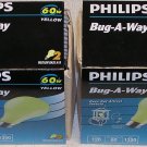 Philips 60 Watt 120 Volt A19 Bug-A-Way Yellow Incandescent Lamps (4) Bulbs Philips 60 Watt 120 Volt A19 Bug-A-Way Yellow Incandescent Lamps (4) Bulbs