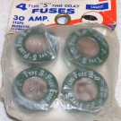 4 Pack Snapit 9730B 30 Amp Type S Time Delay Fuses - Fustat Equivalent