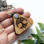 Wood Pill box Keychain Personalized Two-Compartment Organizer