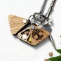 Wood Pill box Keychain Personalized Two-Compartment Organizer