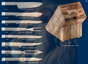 S43 Colossal Knives w/Oak Block Holiday Gift Set (Rada Cutlery)